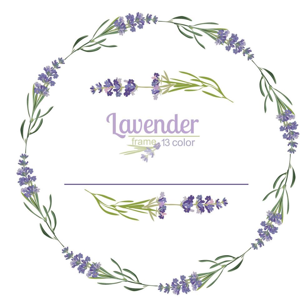 Violet Lavender beautiful floral frames template in watercolor style isolated on white background for decorative design, wedding card, invitation, travel flayer vector