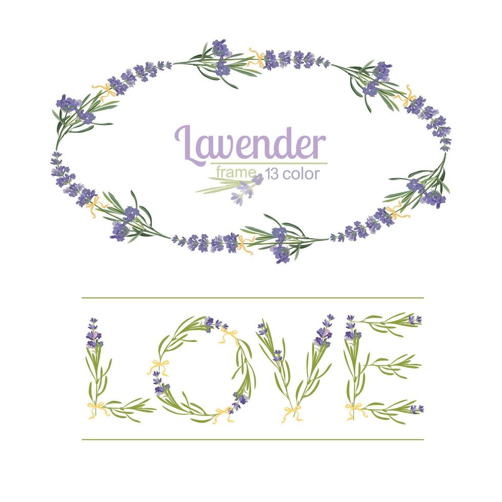 Typography slogan with lavender flower text Love for t shirt printing, embroidery, design. Graphic and printed tee vector