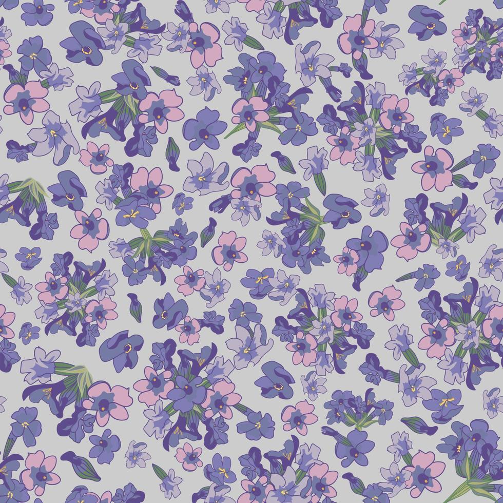 Modern watercolor style seamless pattern with lavender, texture background. Botanical illustration. vector