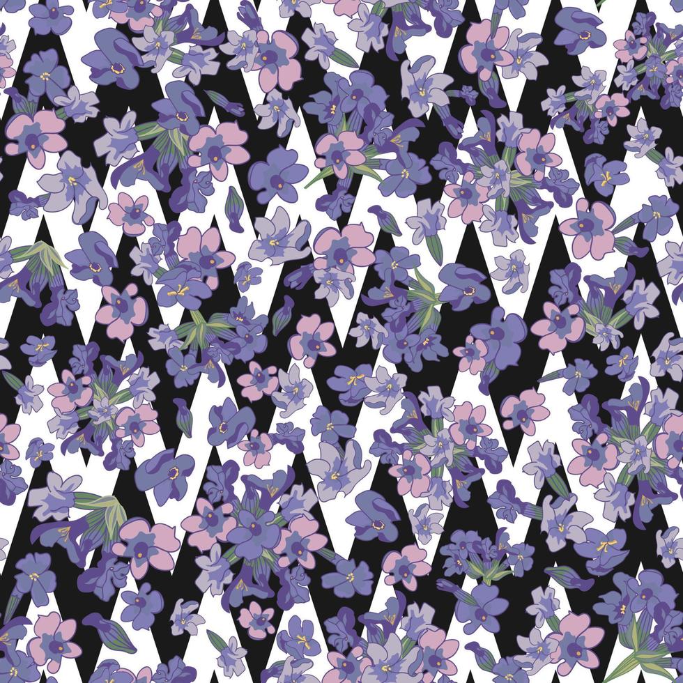 patrón sin costuras de estilo moderno de acuarela con lavanda, fondo de textura. ilustración botánica. vector