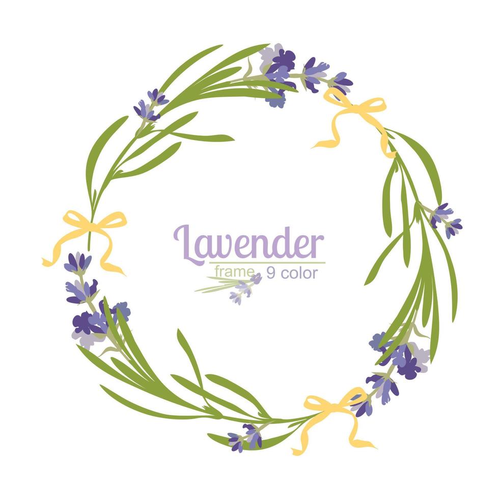 lavanda violeta hermosa plantilla de marcos florales en estilo acuarela aislada en fondo blanco para diseño decorativo, tarjeta de boda, invitación, capa de viaje vector