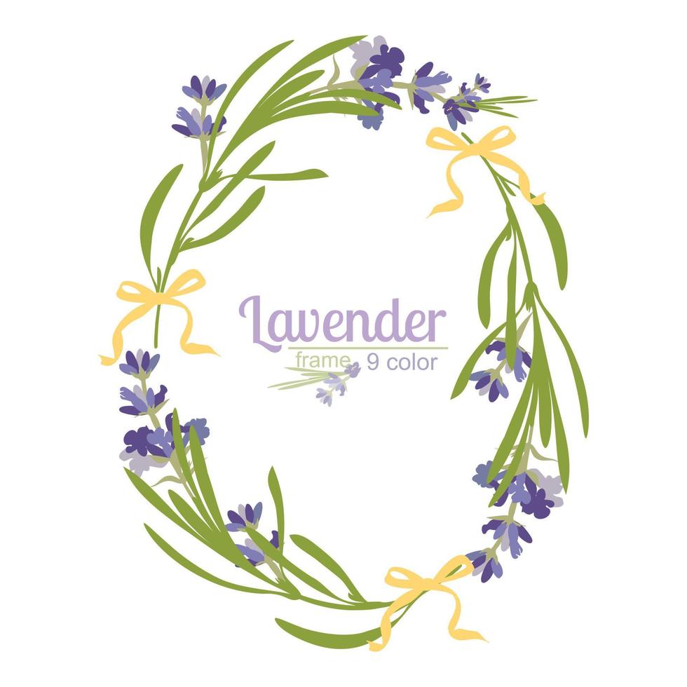 lavanda violeta hermosa plantilla de marcos florales en estilo acuarela aislada en fondo blanco para diseño decorativo, tarjeta de boda, invitación, capa de viaje vector