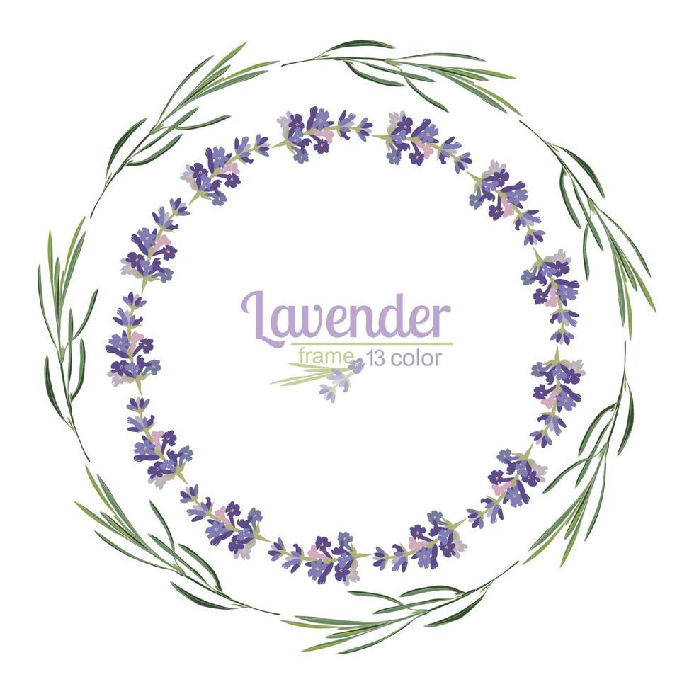 Violet Lavender beautiful floral frames template in watercolor style isolated on white background for decorative design, wedding card, invitation, travel flayer vector