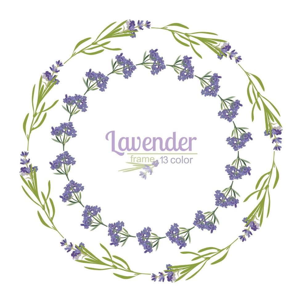 lavanda violeta hermosa plantilla de marcos florales en estilo acuarela aislada en fondo blanco para diseño decorativo, tarjeta de boda, invitación, capa de viaje vector