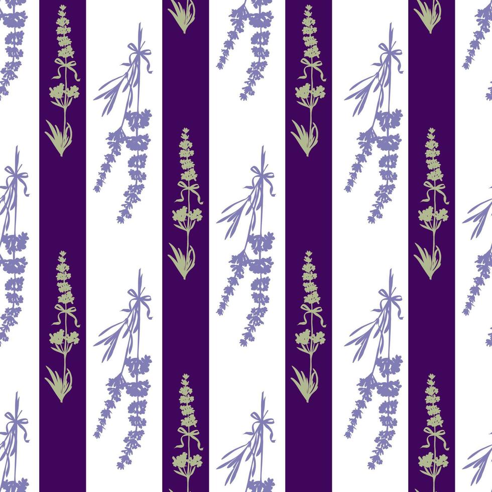 Seamless Lavender flowers background. Botanical illustration. vector