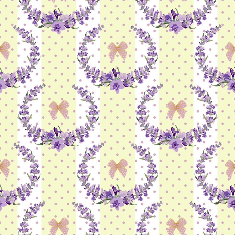 Seamless Lavender flowers background. Botanical illustration. vector