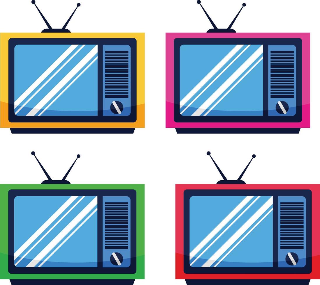 a set of television vector illustration icons on a white background