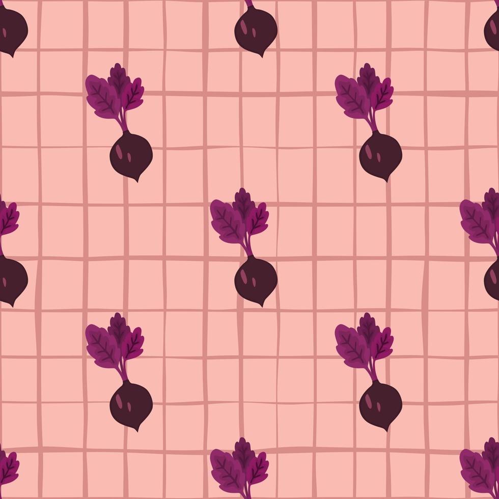 Hand drawn beet seamless pattern. Doodle beetroot wallpaper. vector