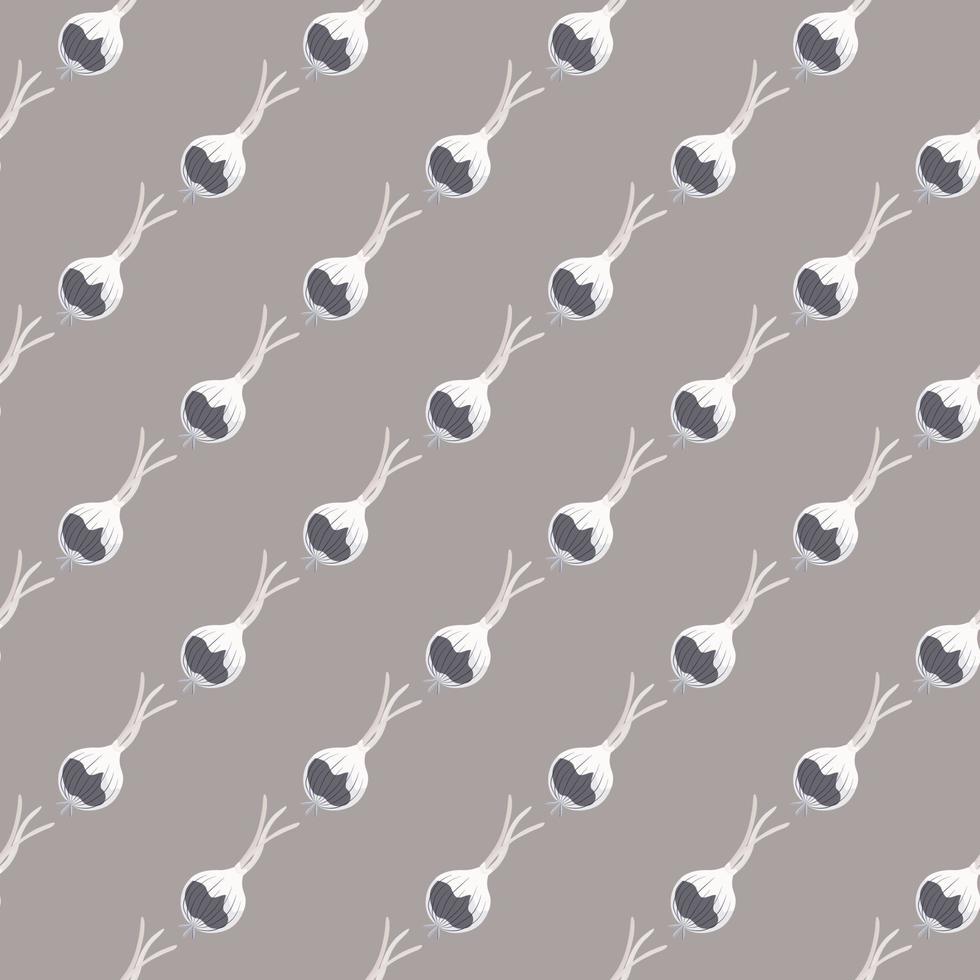 Hand drawn onion bulb seamless pattern. Onion in doodle style endless wallpaper. vector