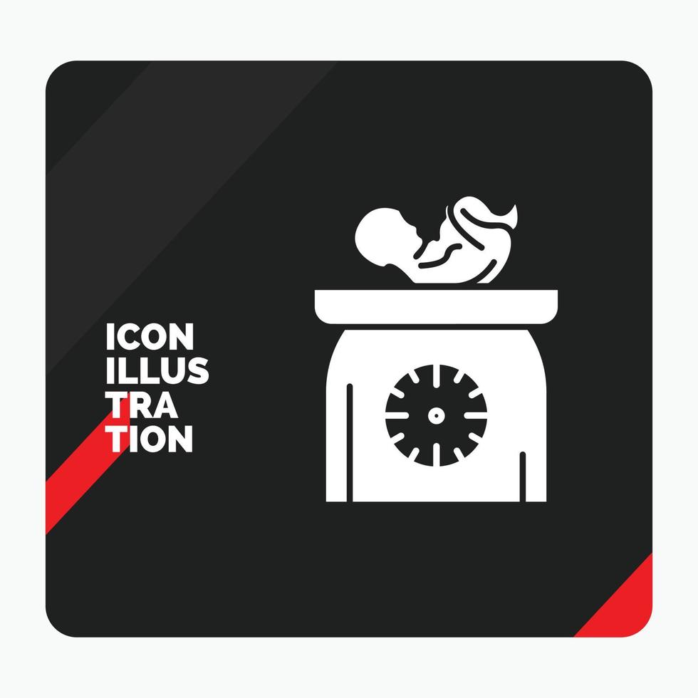 Red and Black Creative presentation Background for weight. baby. New born. scales. kid Glyph Icon vector