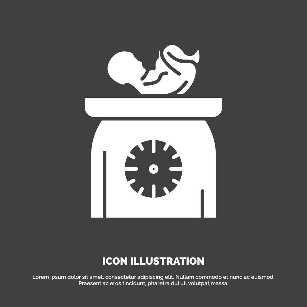 weight. baby. New born. scales. kid Icon. glyph vector symbol for UI and UX. website or mobile application