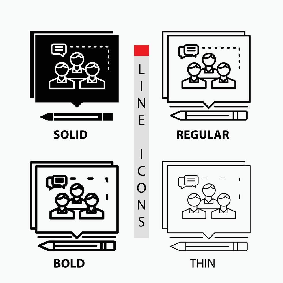 Analysis. argument. business. convince. debate Icon in Thin. Regular. Bold Line and Glyph Style. Vector illustration