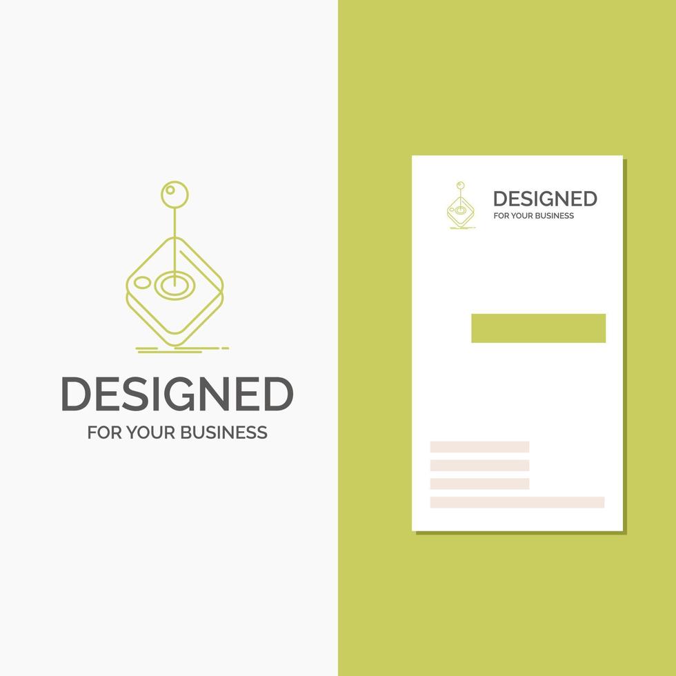 Business Logo for Arcade. game. gaming. joystick. stick. Vertical Green Business .Visiting Card template. Creative background vector illustration