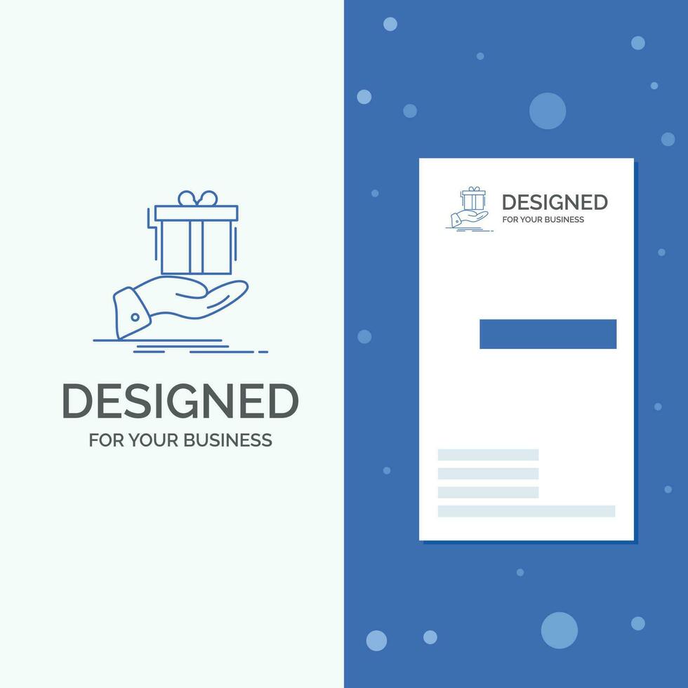 Business Logo for gift. surprise. solution. idea. birthday. Vertical Blue Business .Visiting Card template vector