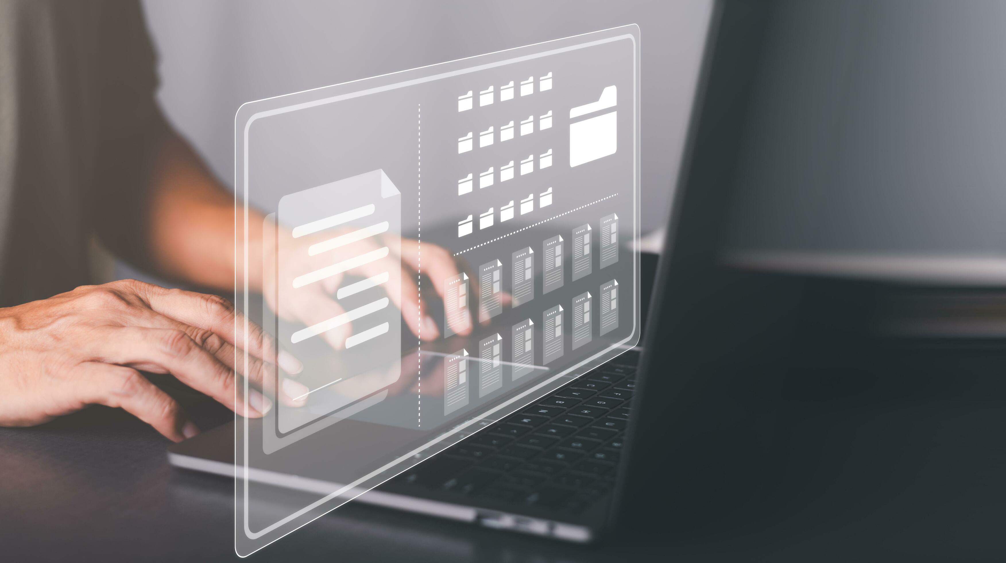 Business professionals are managing files and folders that store ...