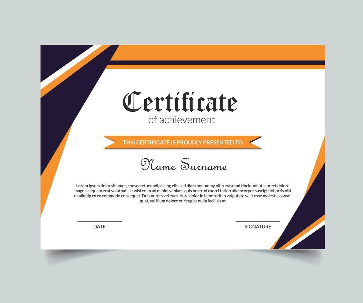 Print ready certificate template vector