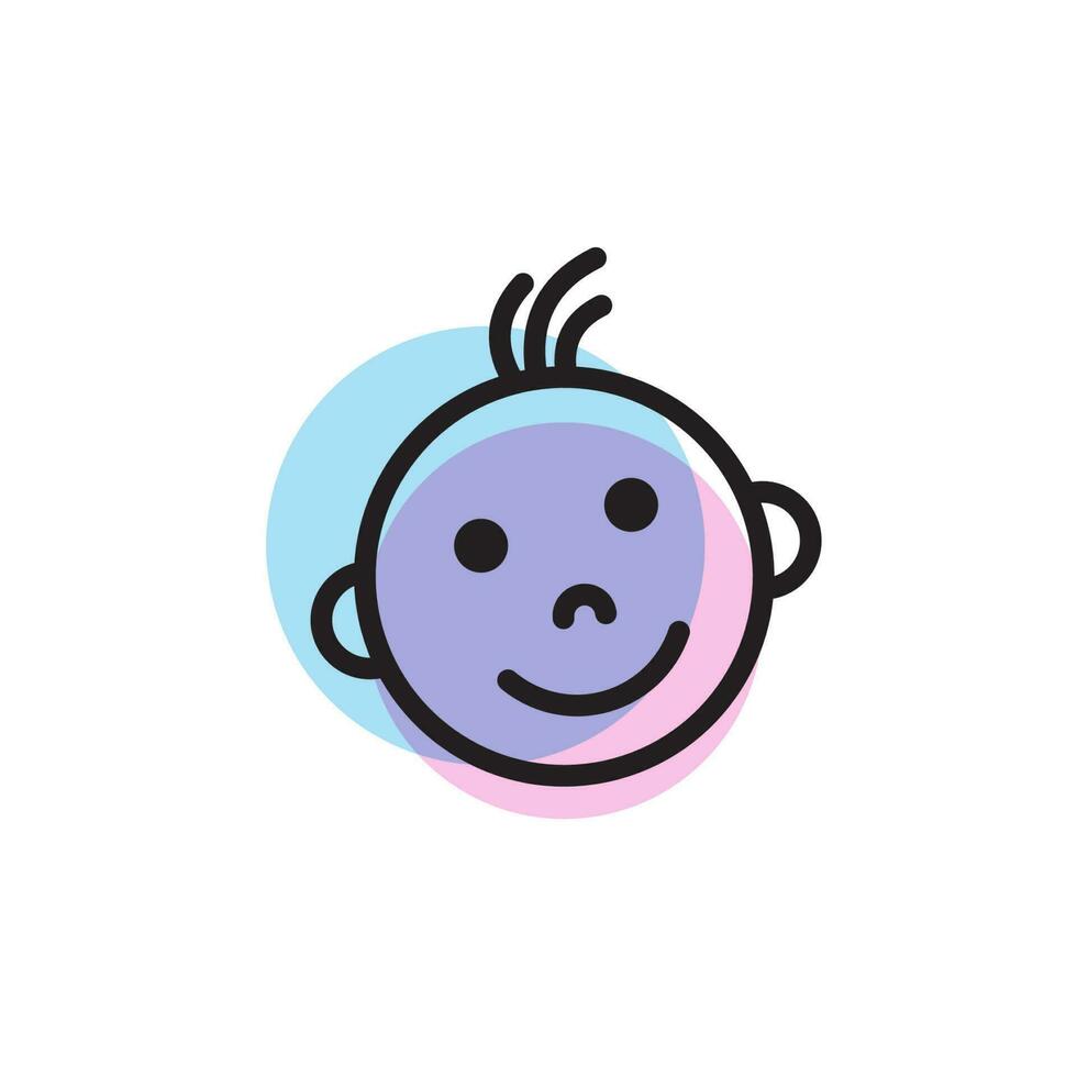 Cute baby logo Vector icon design
