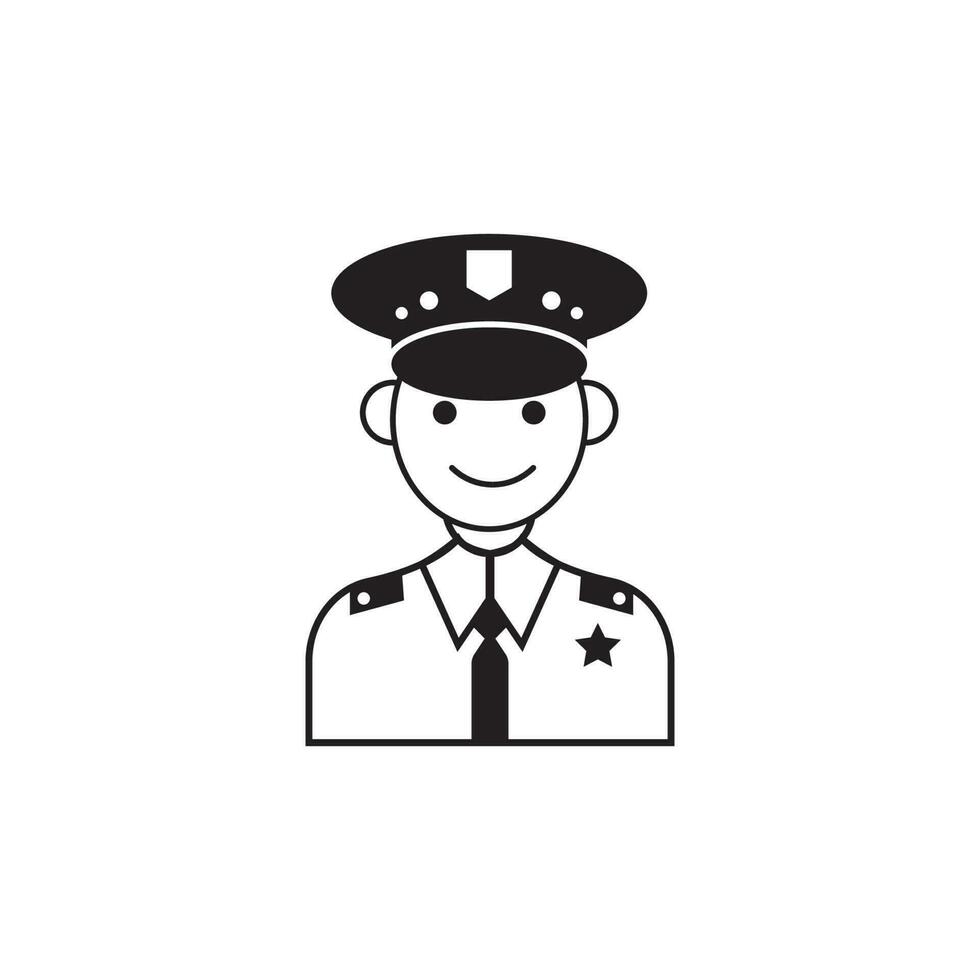 Ilustración de diseño de icono de vector de policía