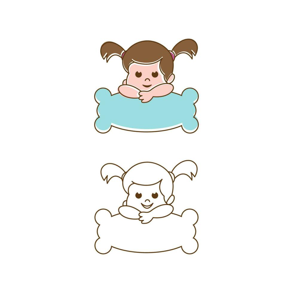 Cute baby logo Vector icon design