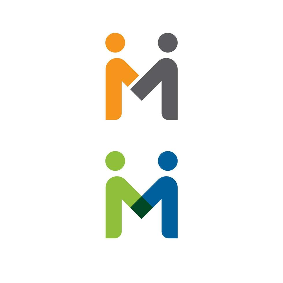 M Letter Community Vector icon design
