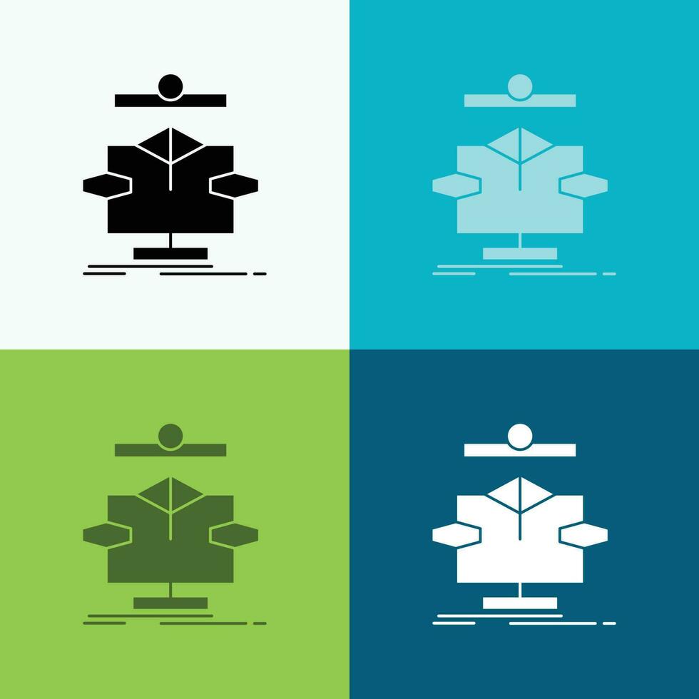 Algorithm. chart. data. diagram. flow Icon Over Various Background. glyph style design. designed for web and app. Eps 10 vector illustration