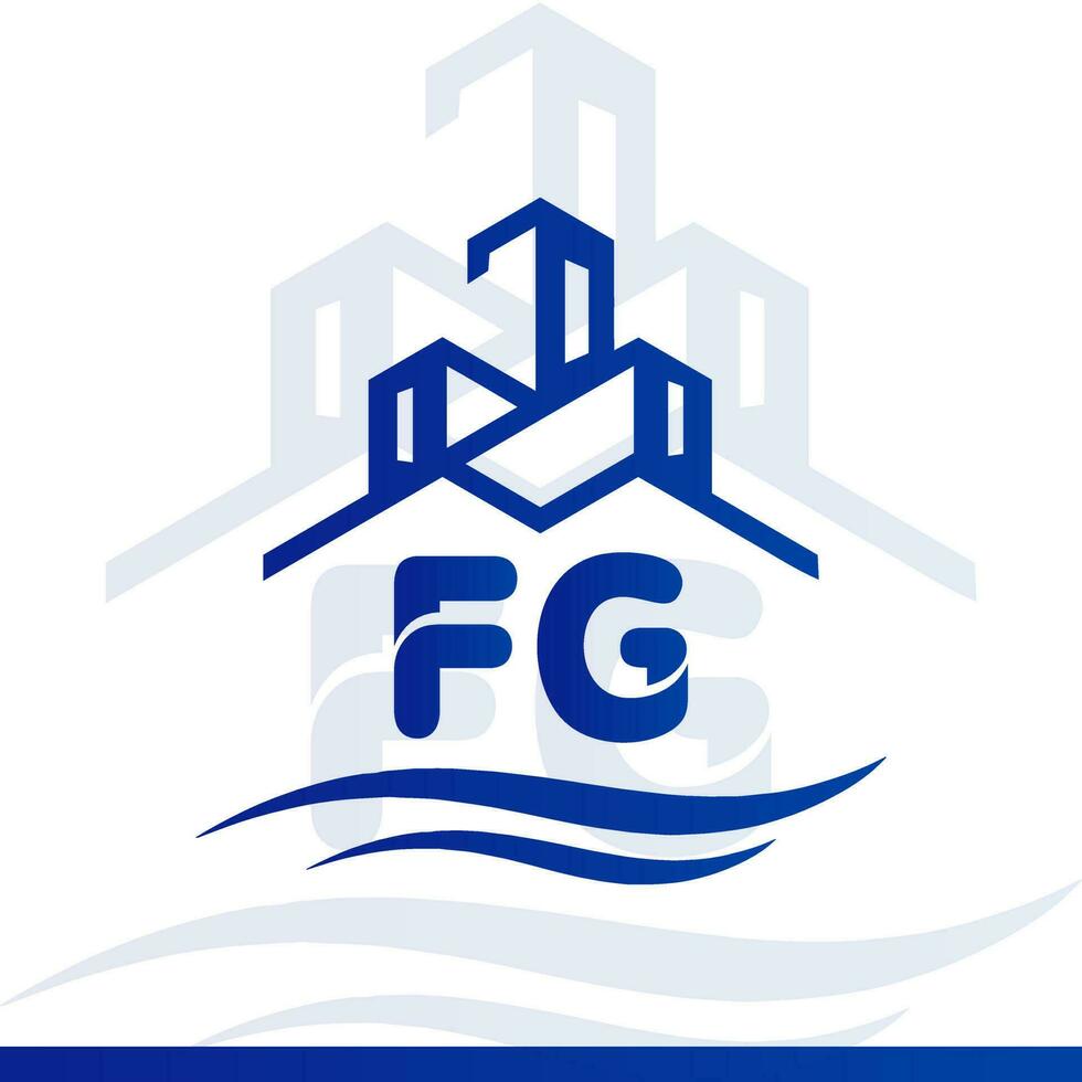 logotipo inmobiliario azul para su empresa y diseño del logotipo de youtube vector
