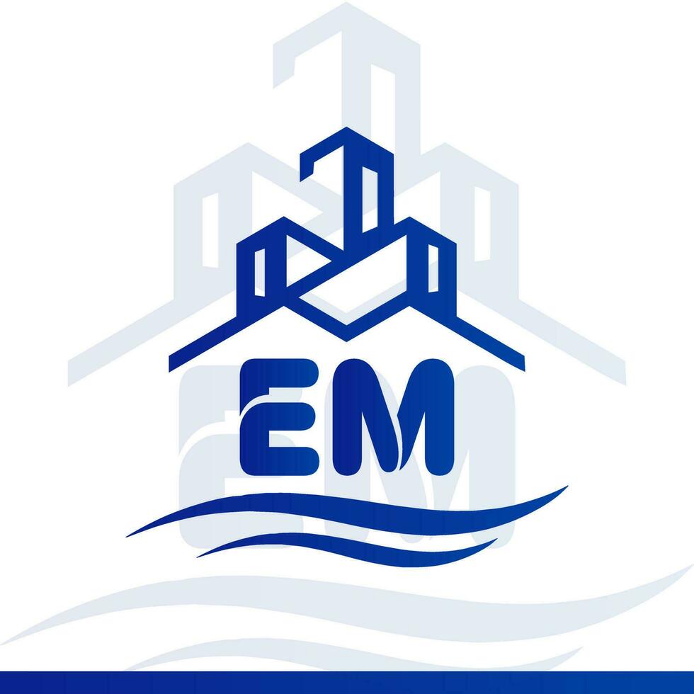 Blue real estate logo for your company, and YouTube logo design vector