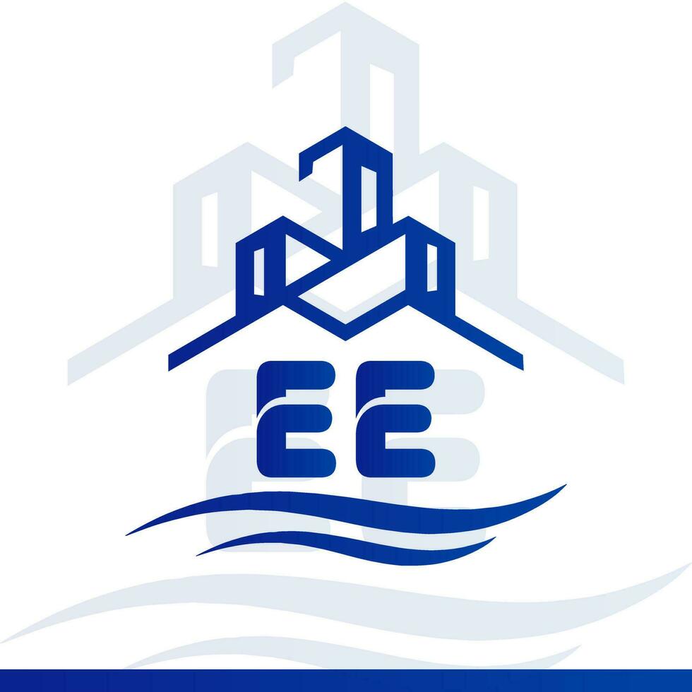 Blue real estate logo for your company, and YouTube logo design vector