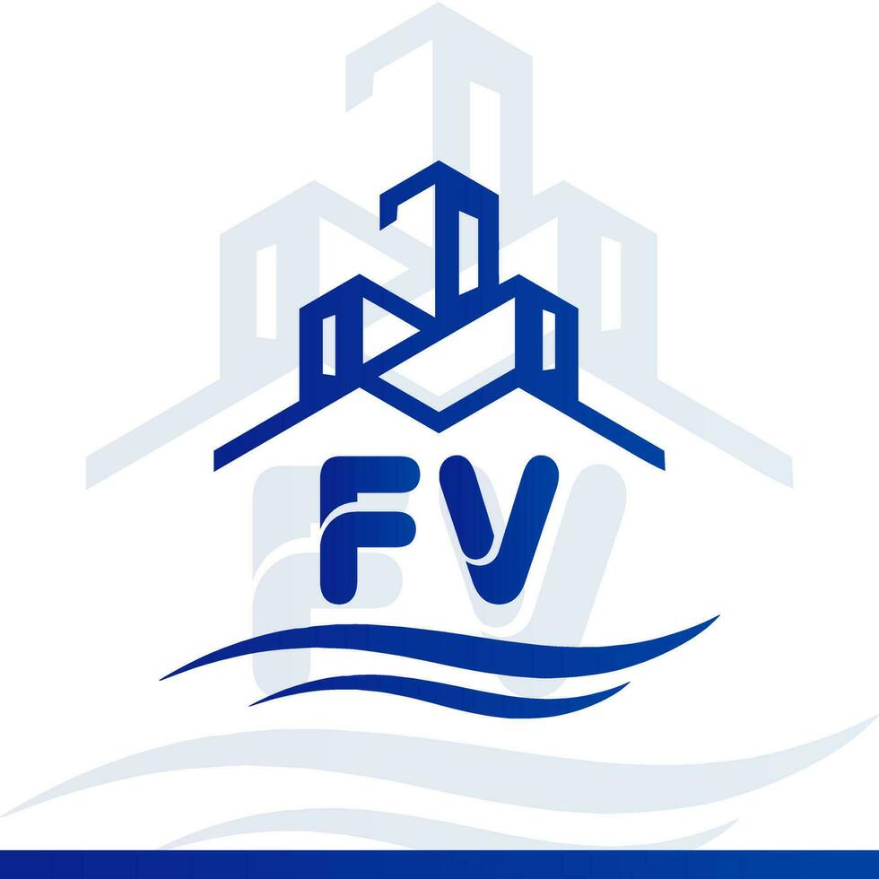 Blue real estate logo for your company, and YouTube logo design vector
