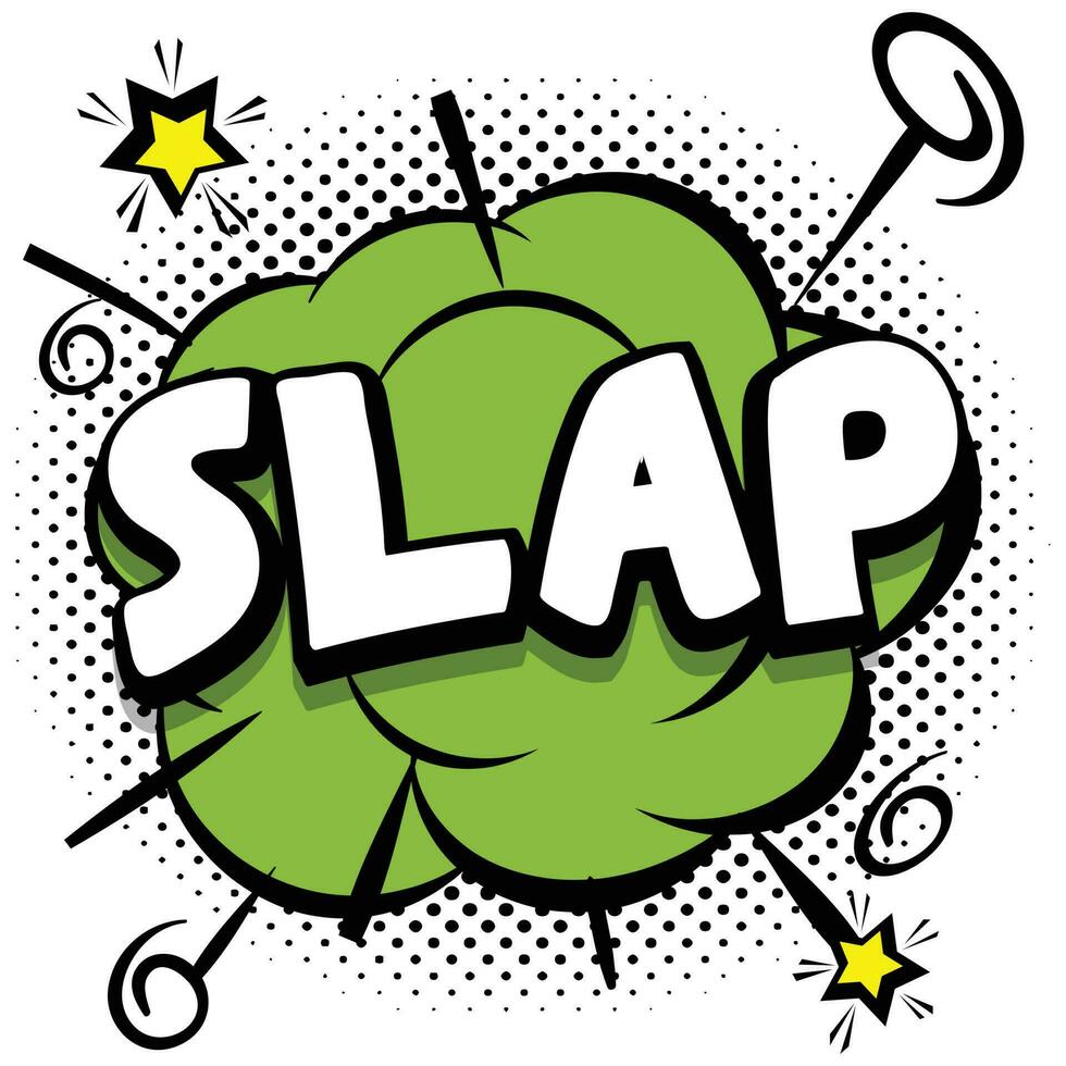 slap Comic bright template with speech bubbles on colorful frames vector