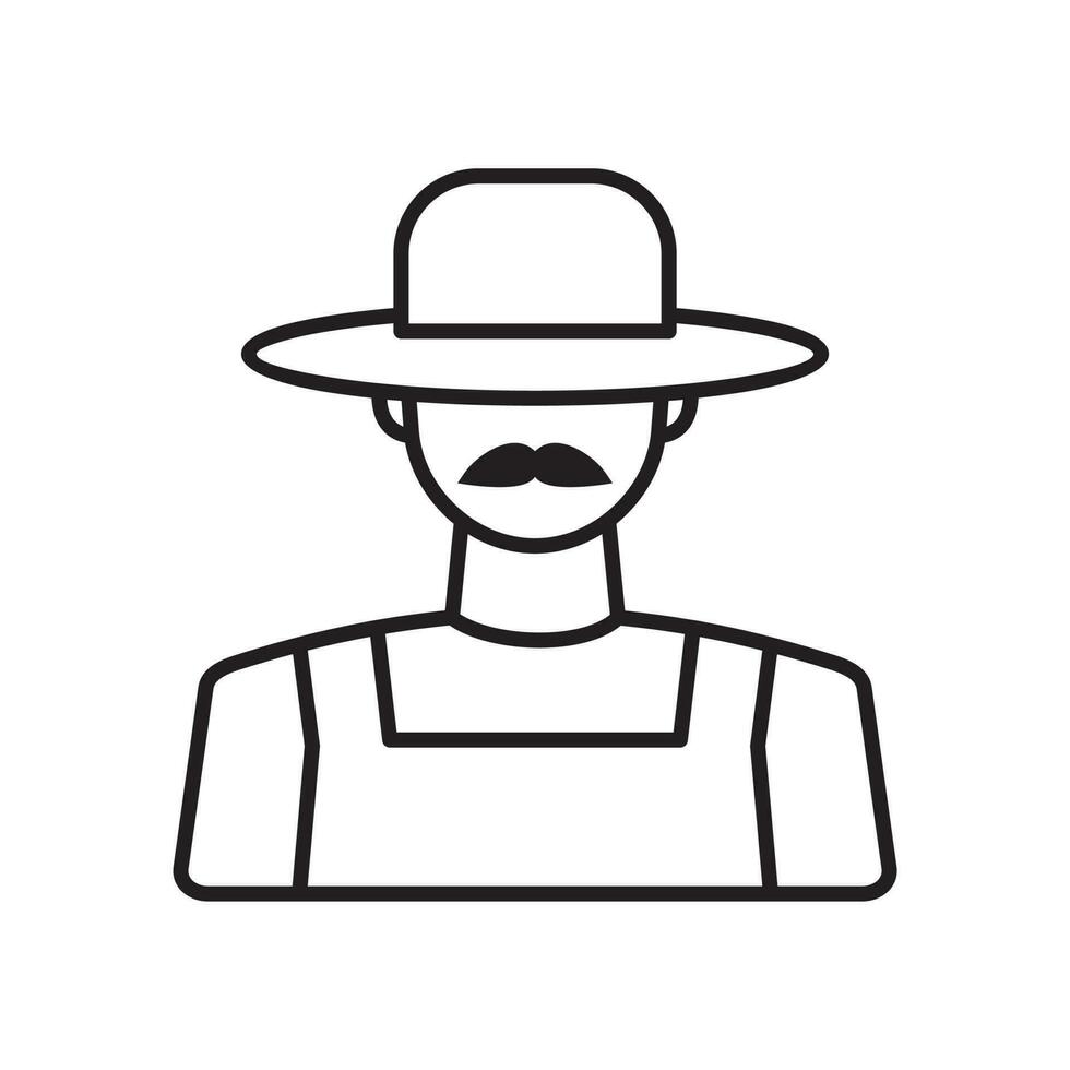 farmer outline icon vector