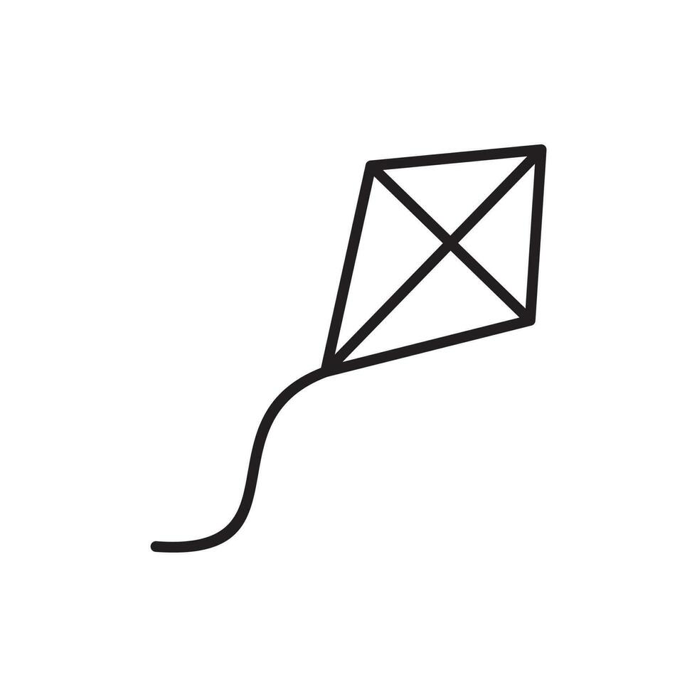 kite outline icon vector