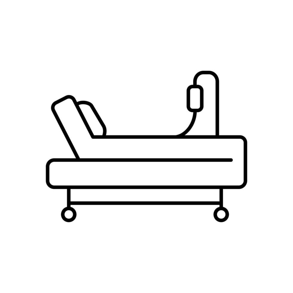 medical bed outline icon vector