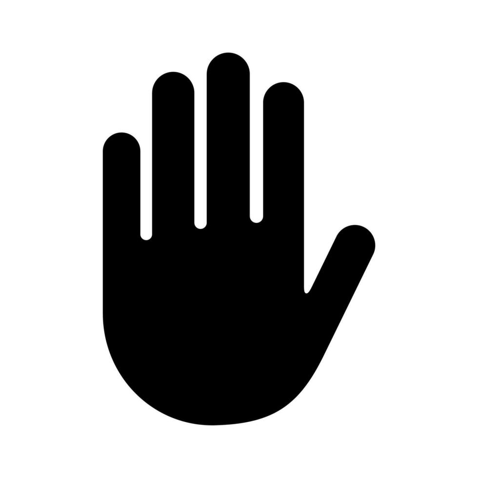 stop hand flat icon vector