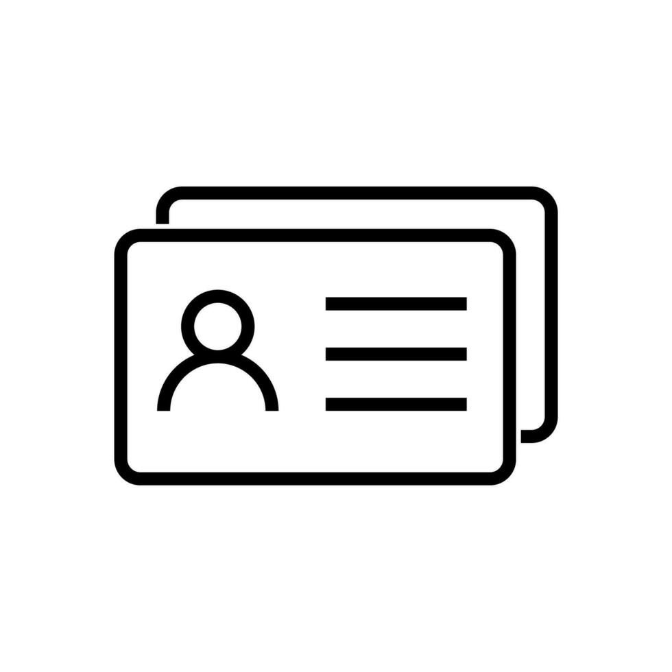 identification card outline icon vector