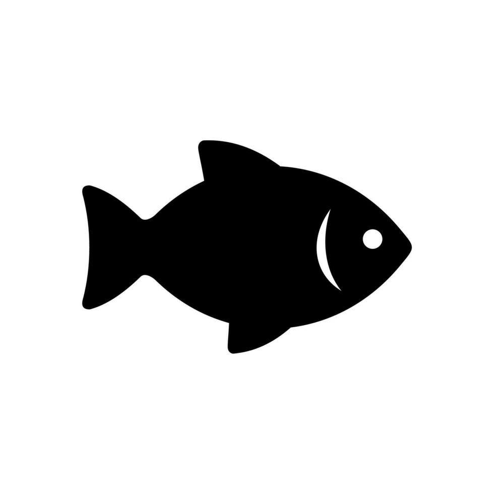 icono sólido de pescado vector