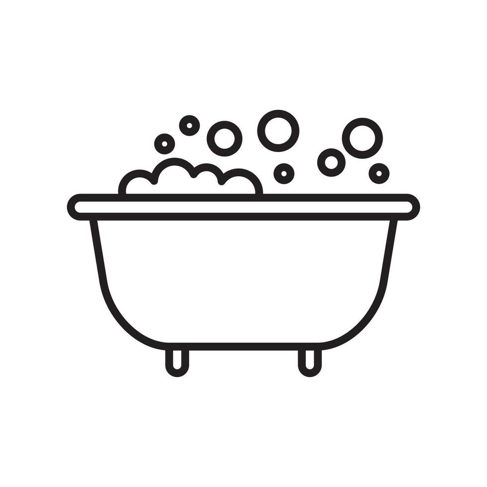bath and bubel outline icon vector