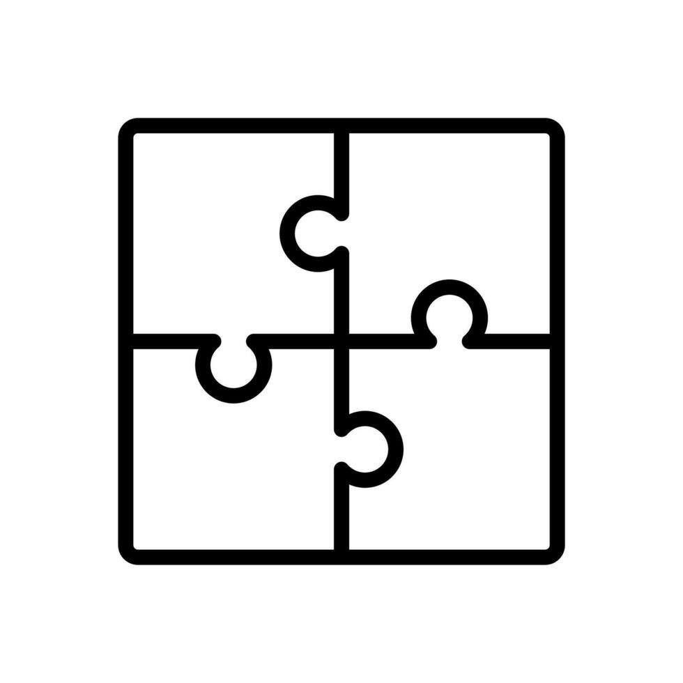 puzzle outline icon vector