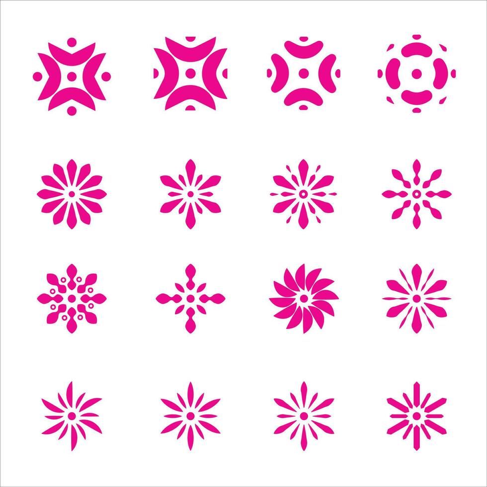 Flower Icon Pack set illustration vector
