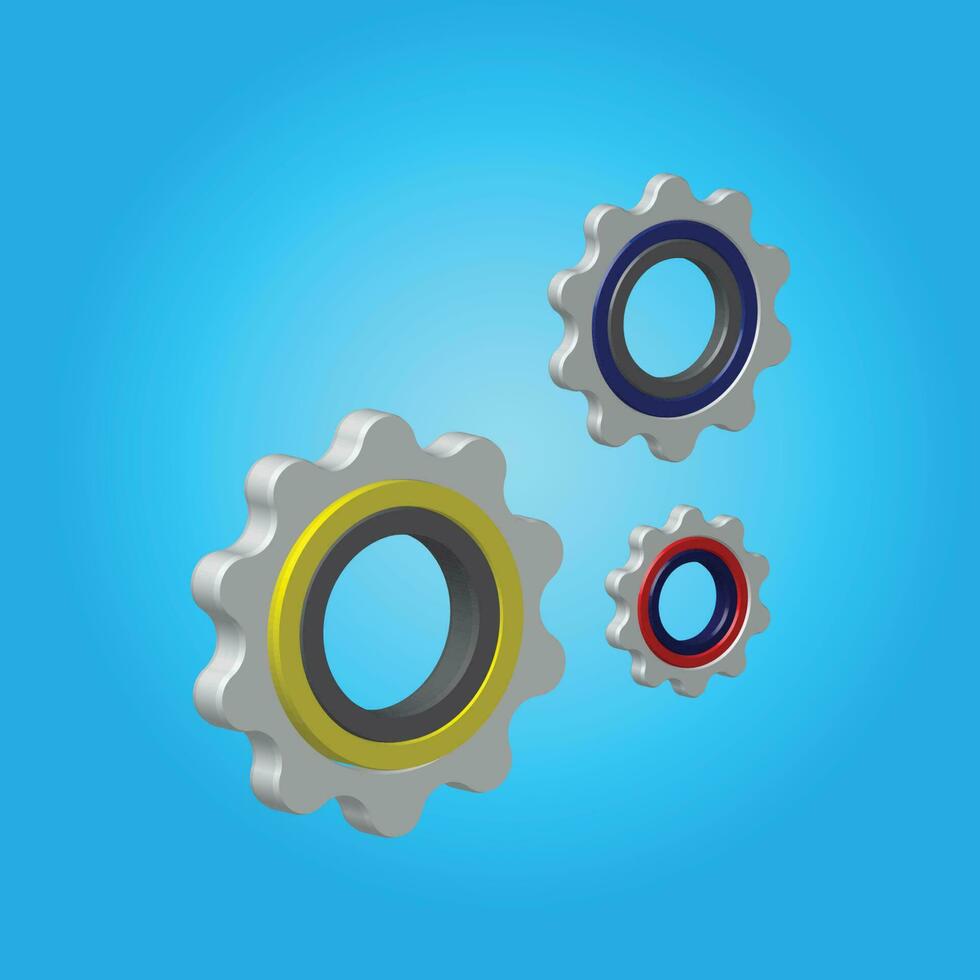 3D Gear Vector 12860881 Vector Art at Vecteezy