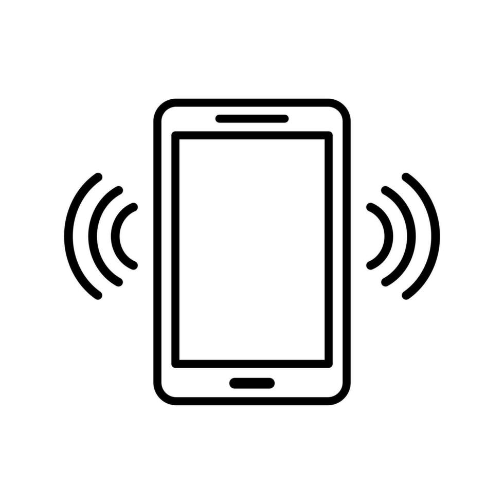 cell phone vibrates outline icon vector