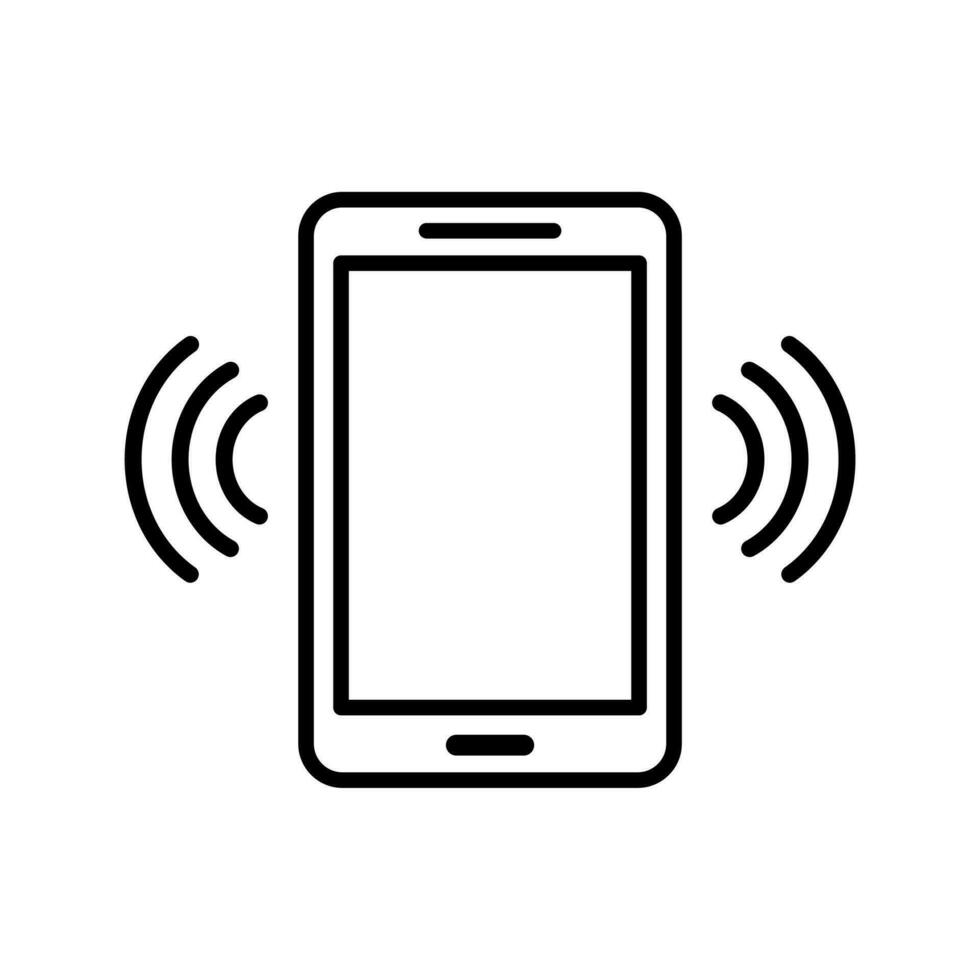 icono de contorno de vibración de teléfono celular vector