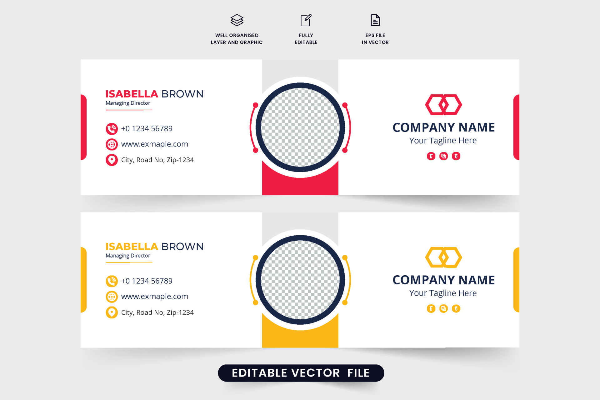 Corporate office individual email signature design with photo