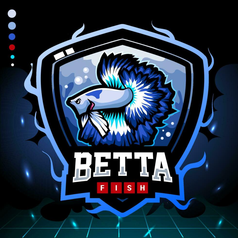 Betta fish mascot. e sports logo design vector