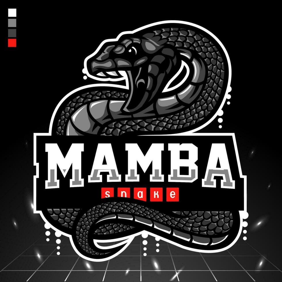 mascota de mamba negra. logotipo de deportes electrónicos vector