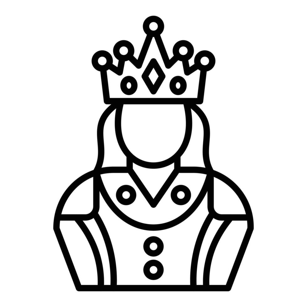 estilo de icono de reina vector