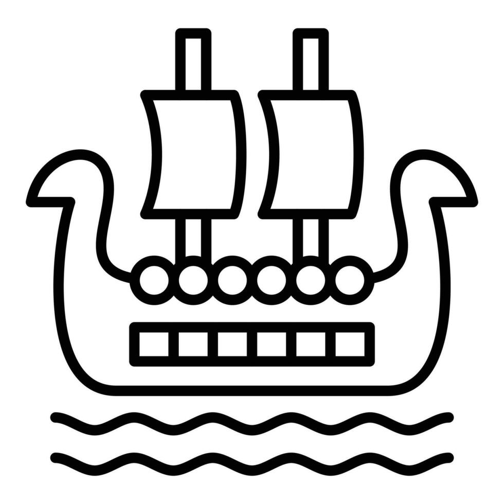 Viking Ship Icon Style vector