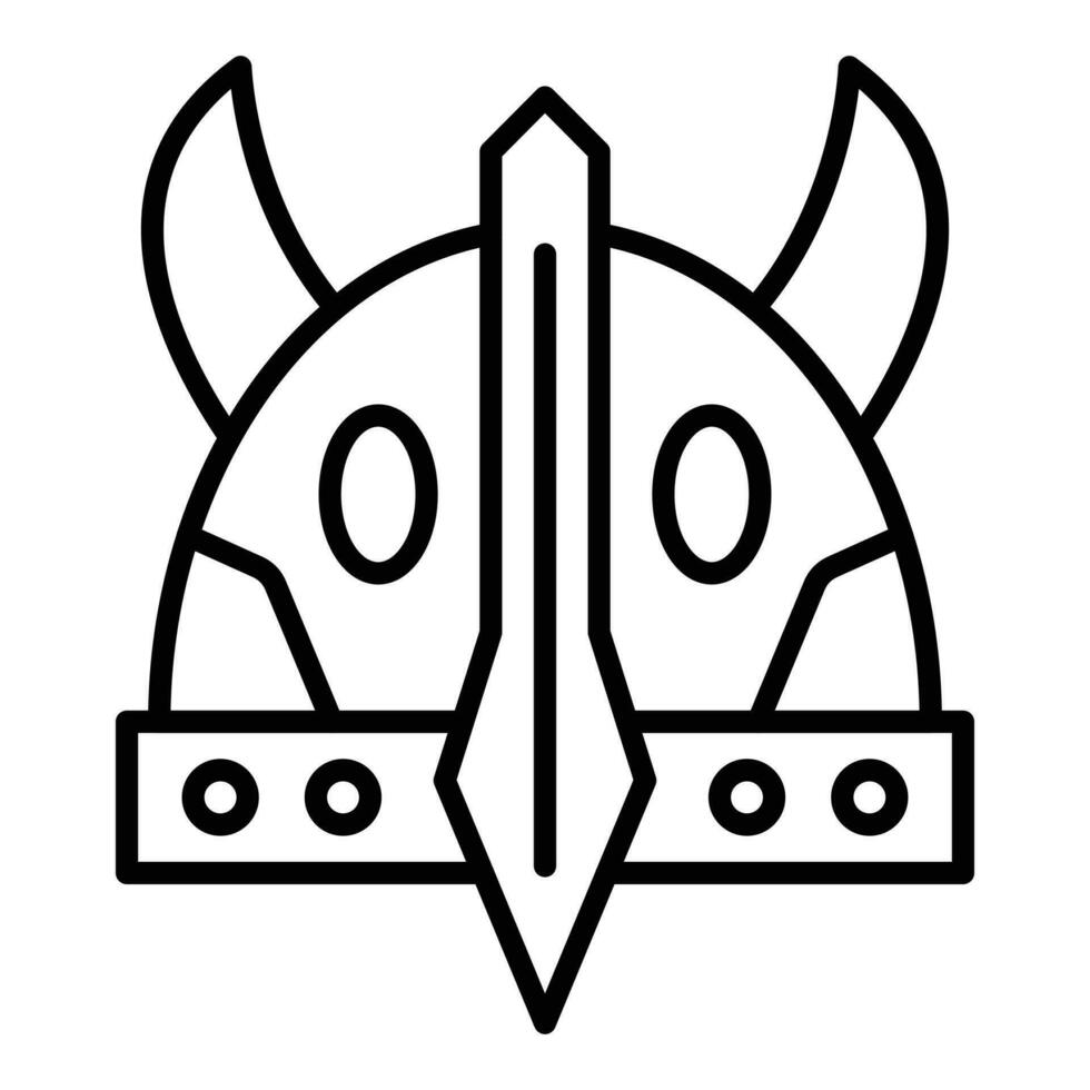 estilo de icono de casco vikingo vector