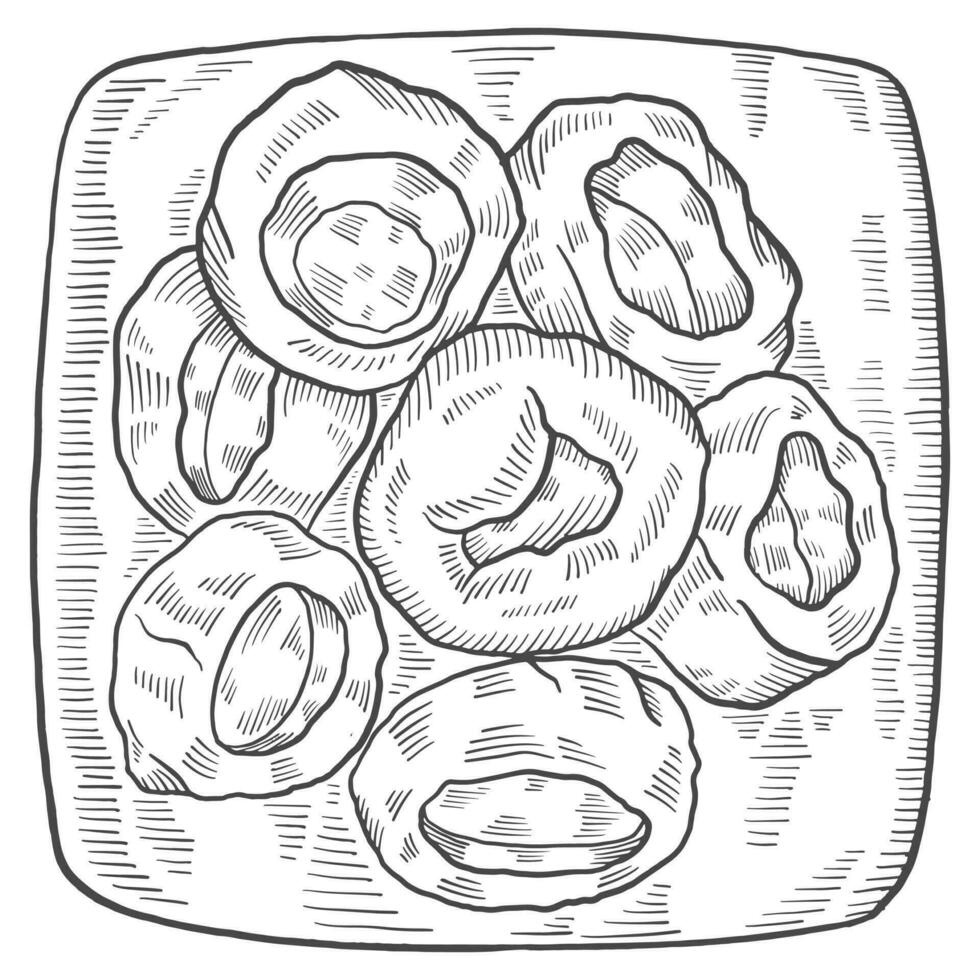 yorkshire pudding british or england food cuisine isolated doodle hand drawn sketch with outline style vector