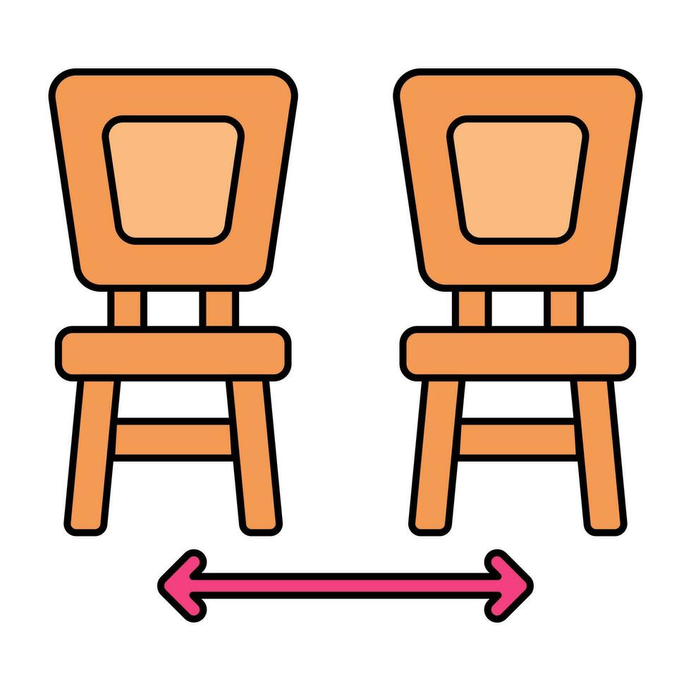 icono de diseño moderno de la distancia de los asientos vector